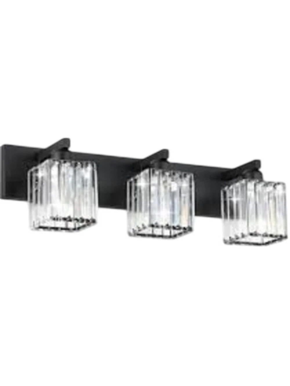 3-Light Black Vanity Light with Clear Glass Shades